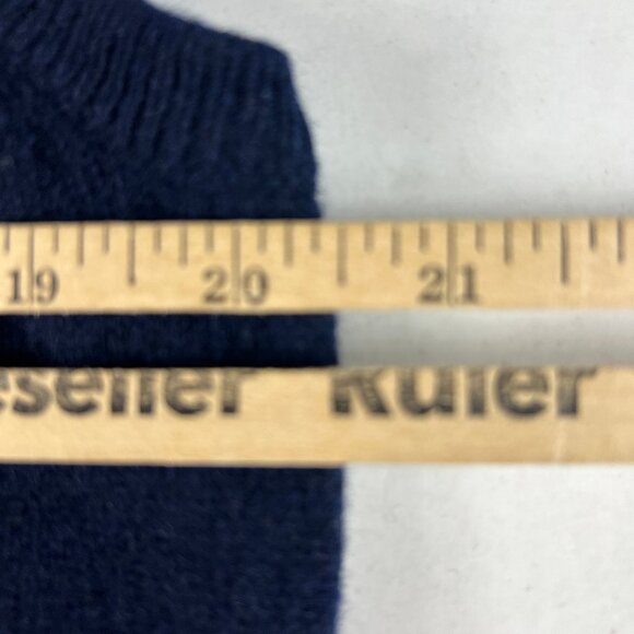 VTG Roots Lambs Wool Sweater Vest Men's Fits Medium Dark Blue Sleeveless Tag 42 - Picture 8 of 9